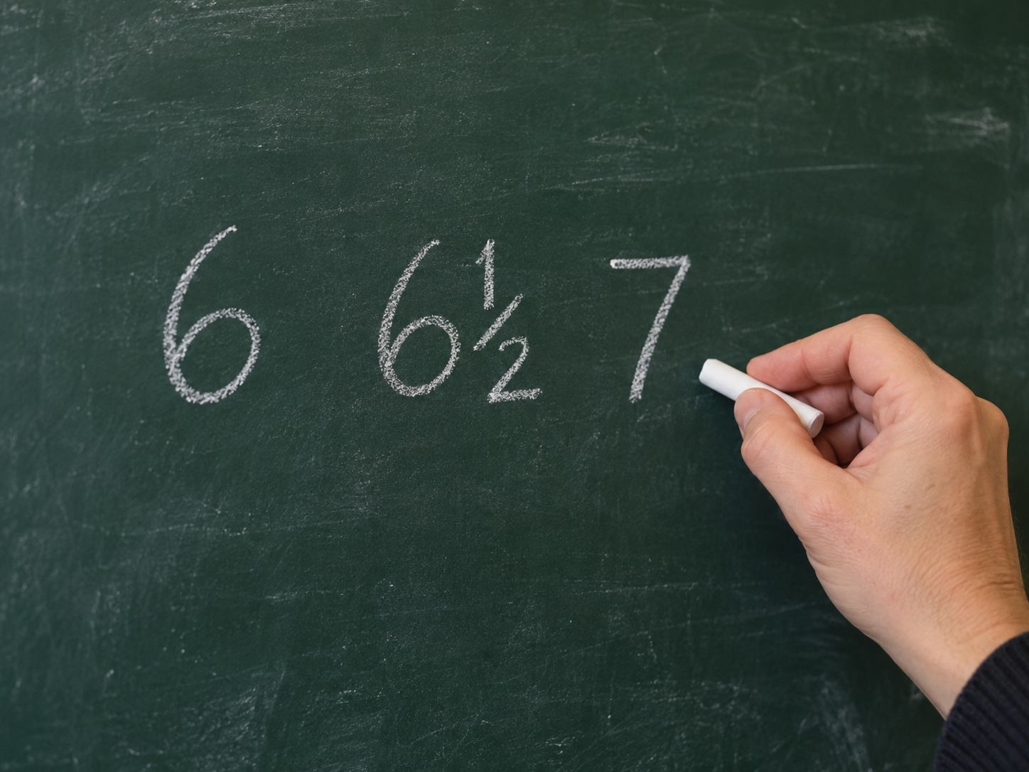 Numbers written on a chalkboard